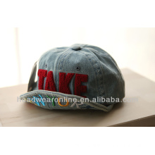 Custom New Casquette TAKE Applique/ Embroidery Distressed Turned-up Brim Caps of children